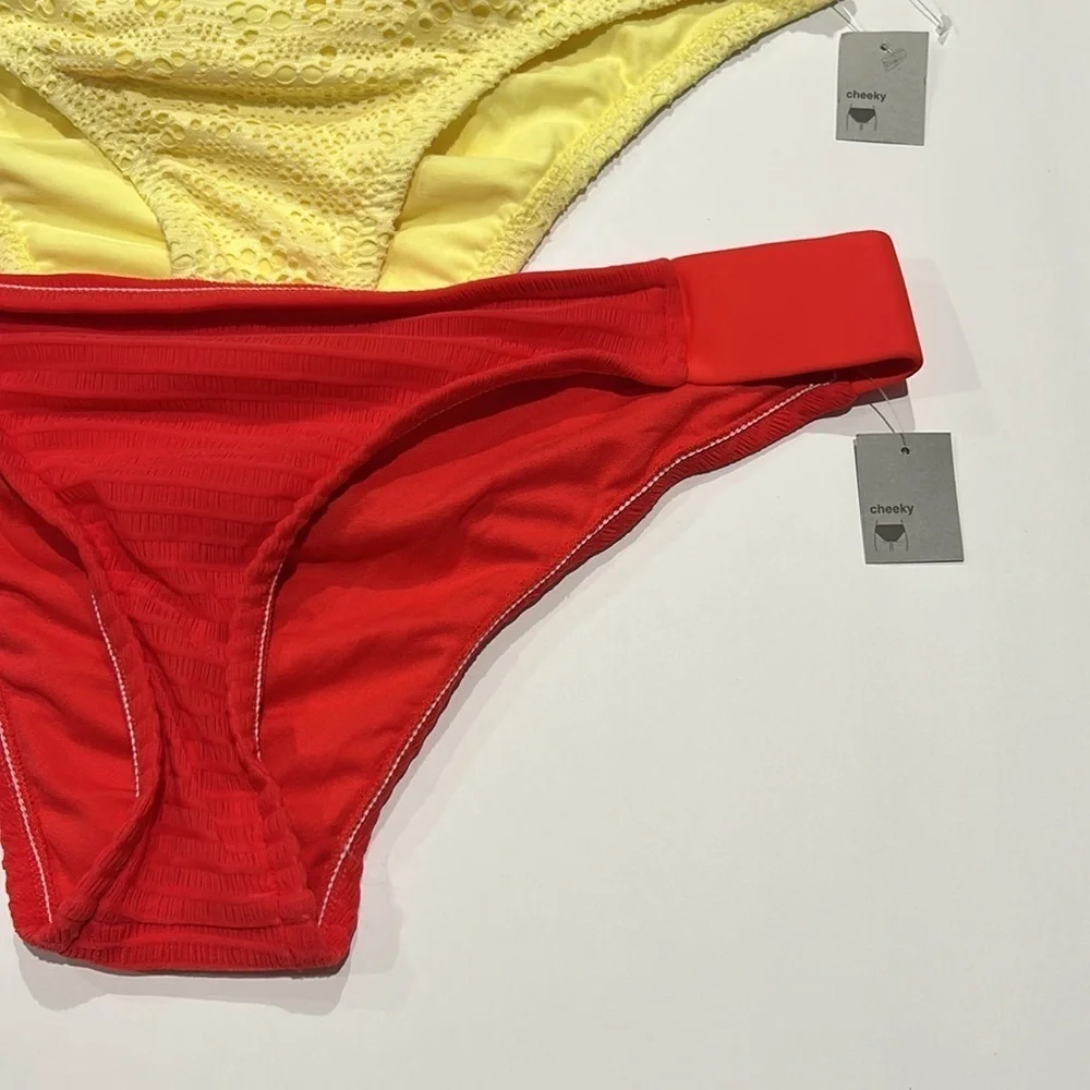 Bikini Swim bundle of 3 pairs bottoms red blue yellow XL new